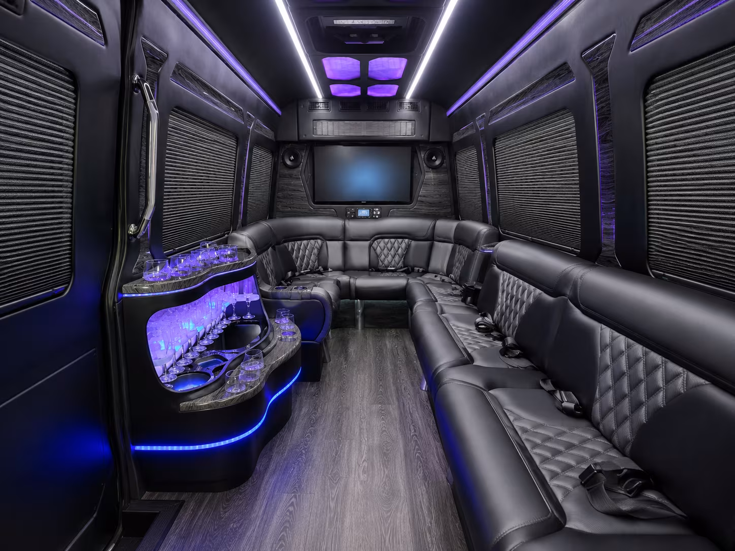 hempstead 30 passenger party bus inside
